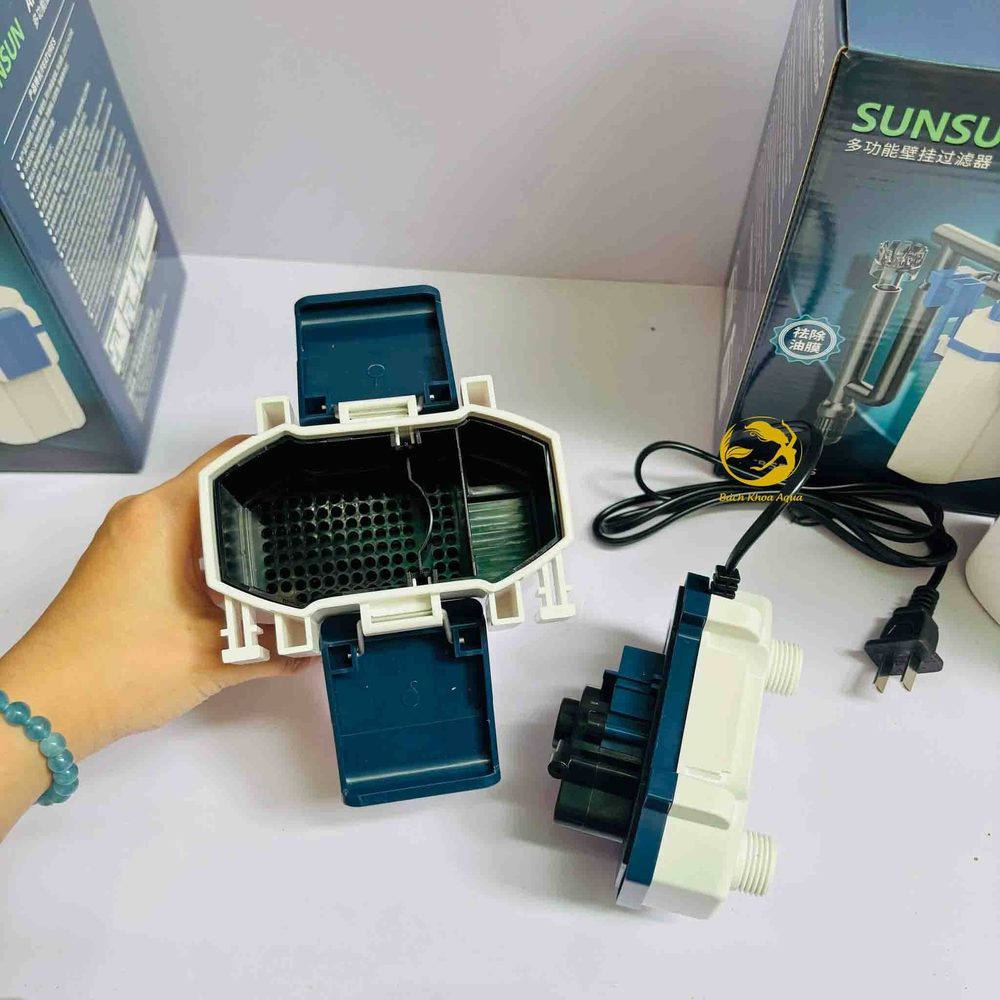 Máy lọc treo Sunsun AFB-300A / AFB-350A có lọc váng cho bể cá cảnh